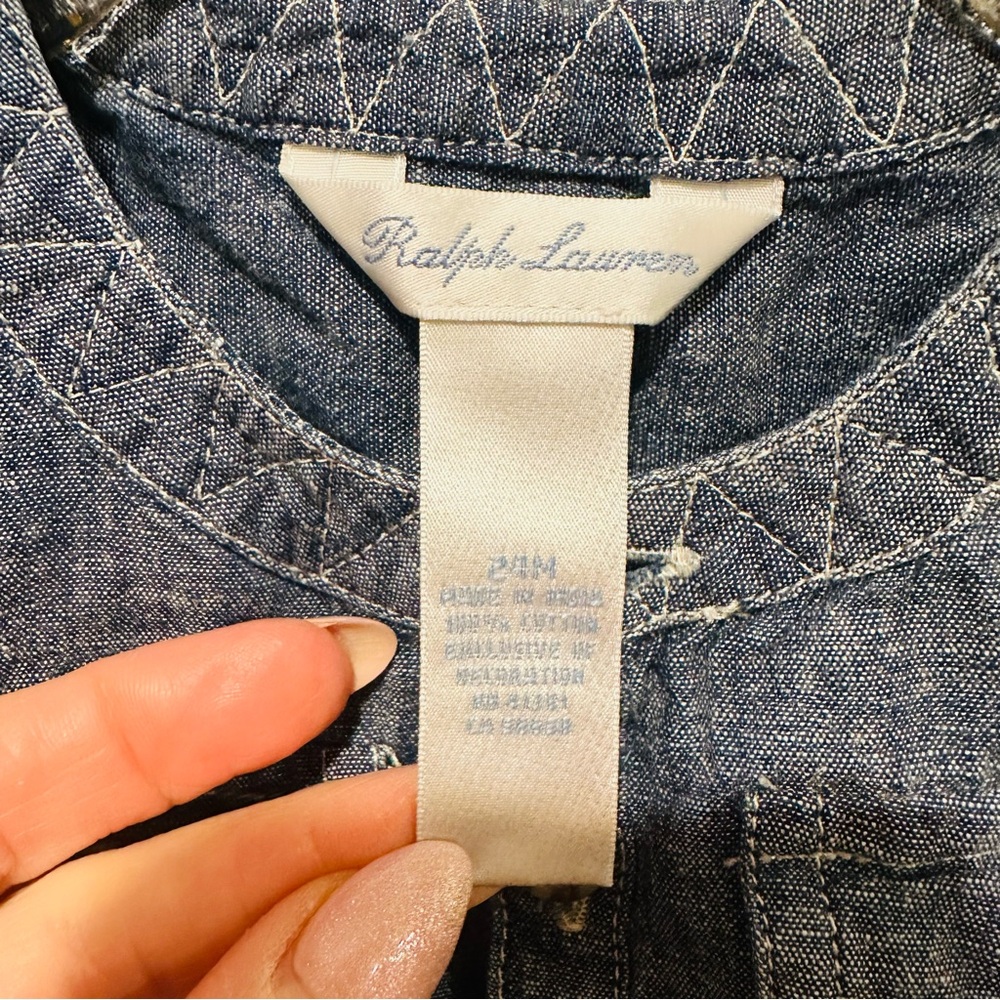 Ralph Lauren Denim Kids Chambray Dress with Button Closure - Picture 8 of 10